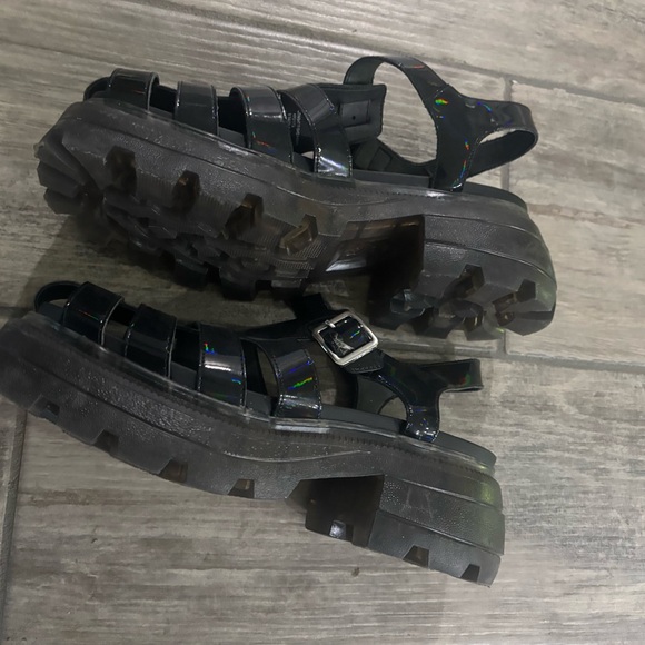 Katy Perry Collections Black Holographic Jelly Sandals - Picture 3 of 3